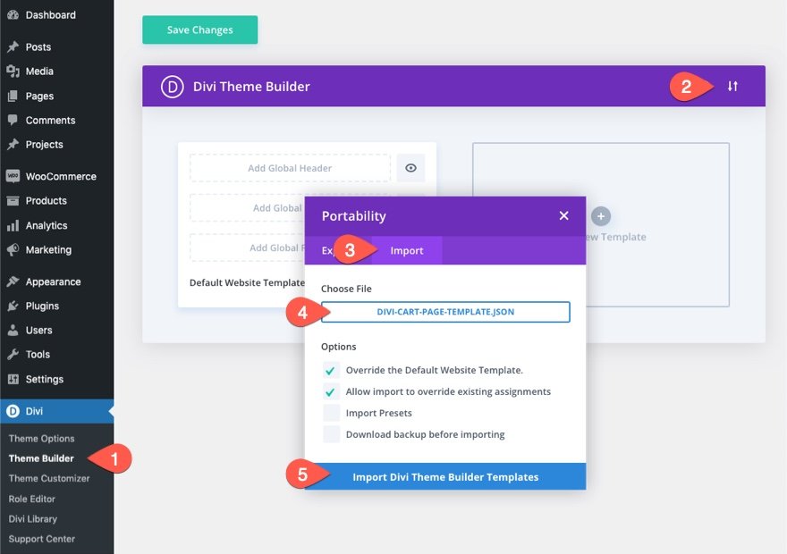 Divi WooCommerce 購物車頁面模板