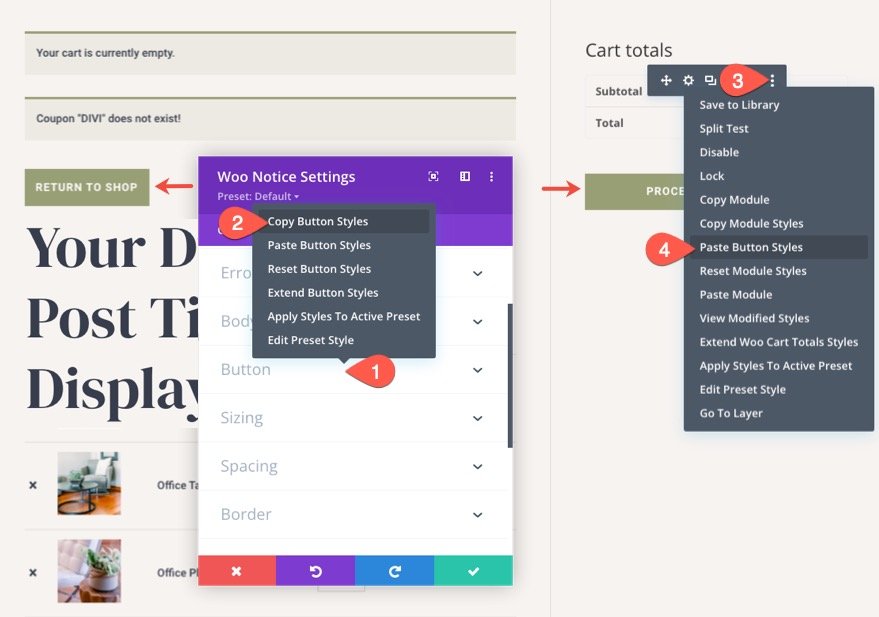Divi WooCommerce 購物車頁面模板
