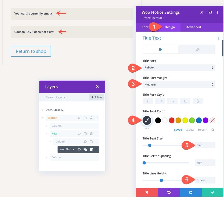 Divi WooCommerce 購物車頁面模板