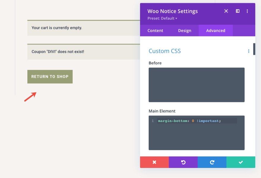 Divi WooCommerce 購物車頁面模板