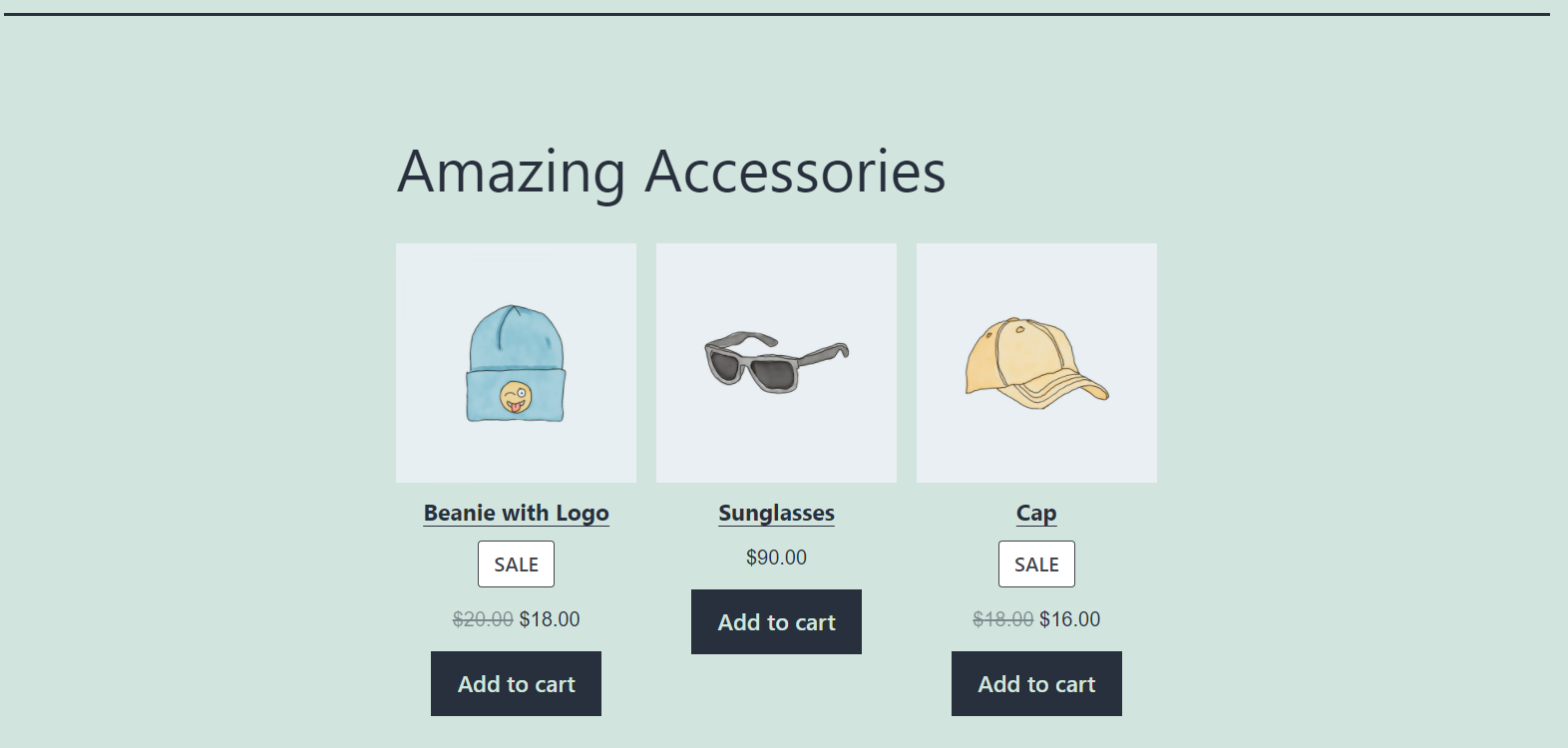 WooCommerceブロックの上にHeadingブロックを追加します。