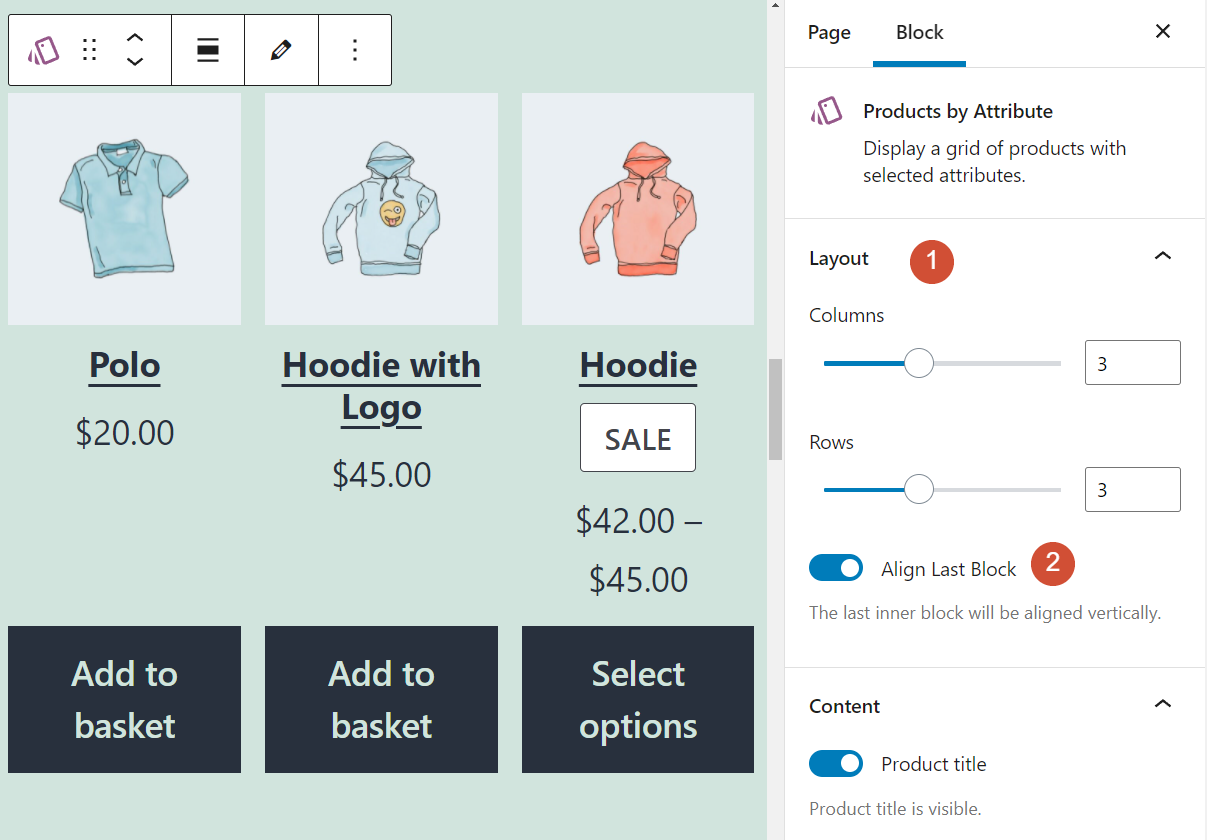 Cambiar el diseño del bloque Producto por atributo en WooCommerce