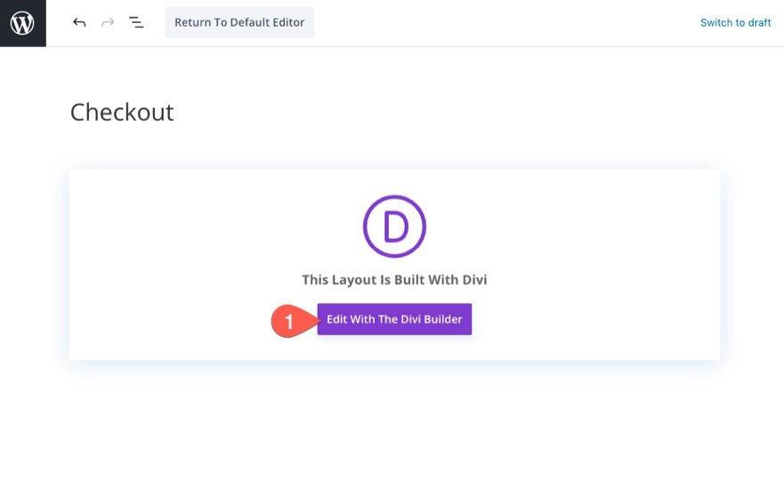 plantilla de página de pago de woocommerce para Divi