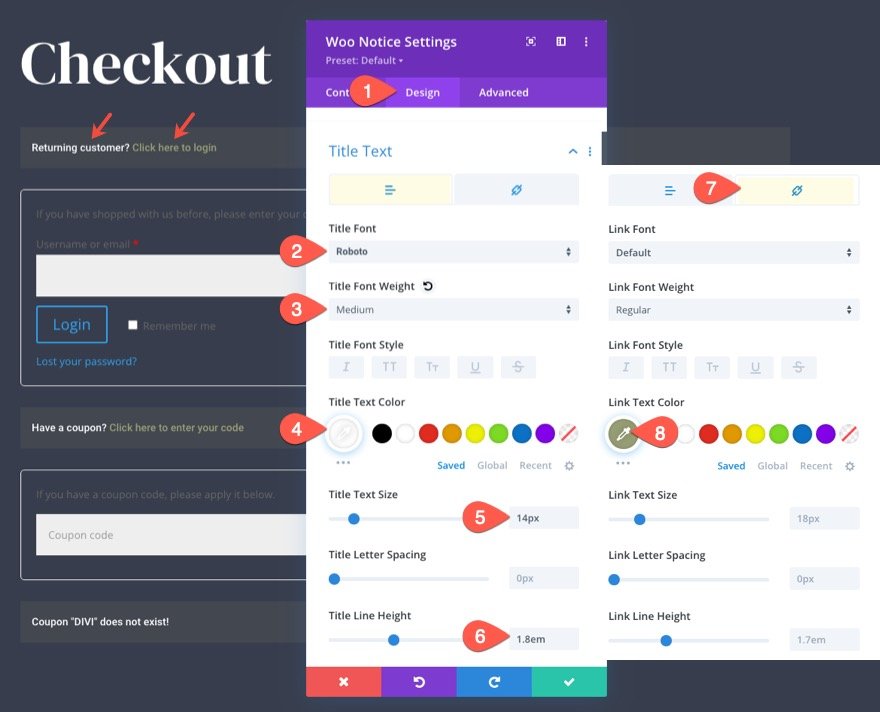 plantilla de página de pago de woocommerce para Divi