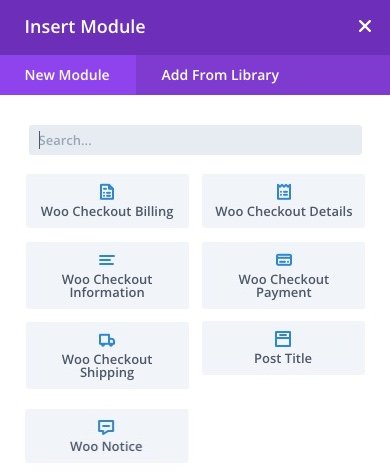 plantilla de página de pago de woocommerce para Divi