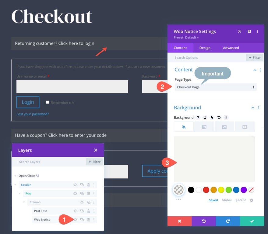 plantilla de página de pago de woocommerce para Divi