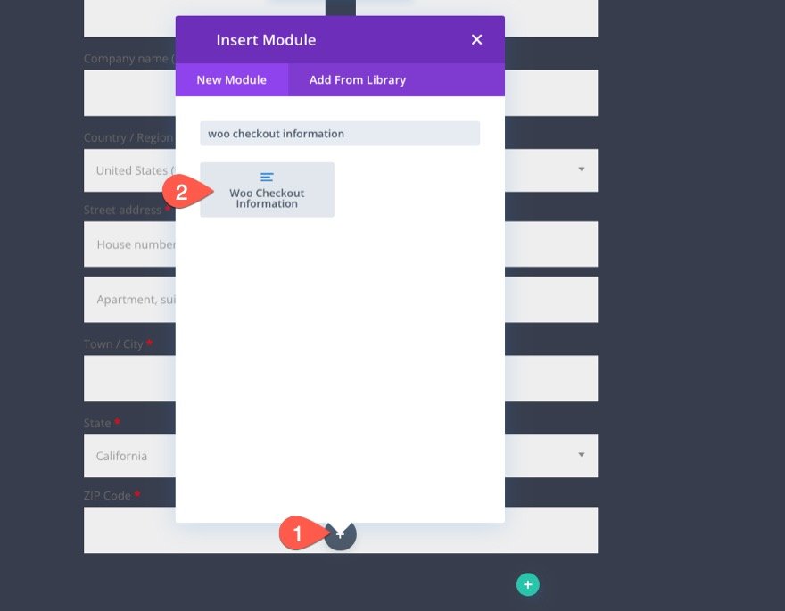 plantilla de página de pago de woocommerce para Divi