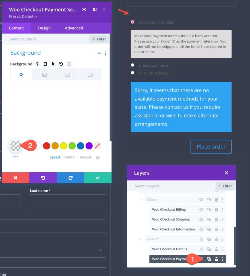 plantilla de página de pago de woocommerce para Divi