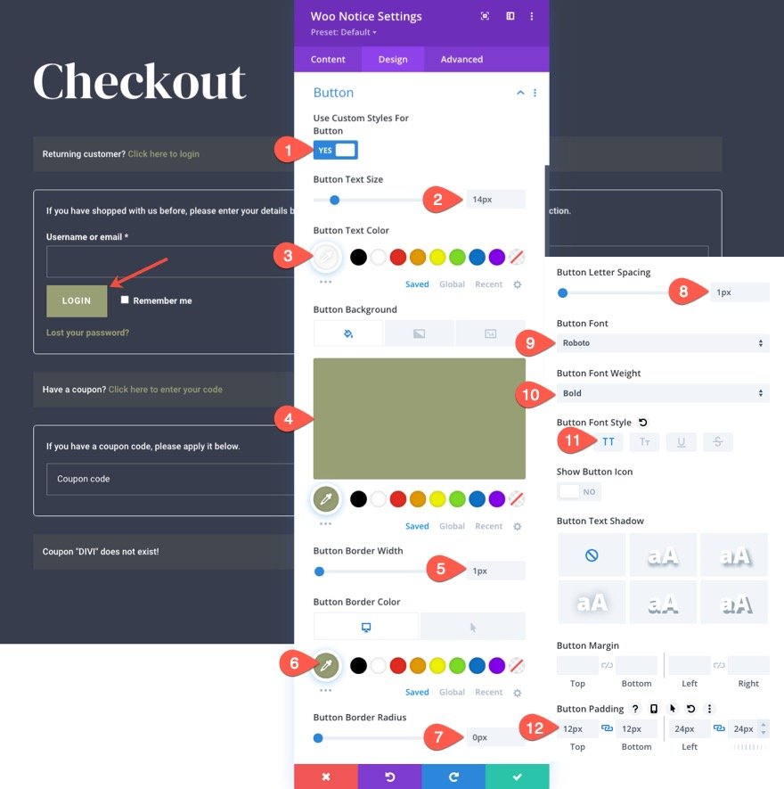 plantilla de página de pago de woocommerce para Divi