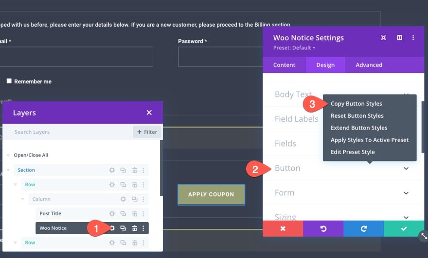 plantilla de página de pago de woocommerce para Divi
