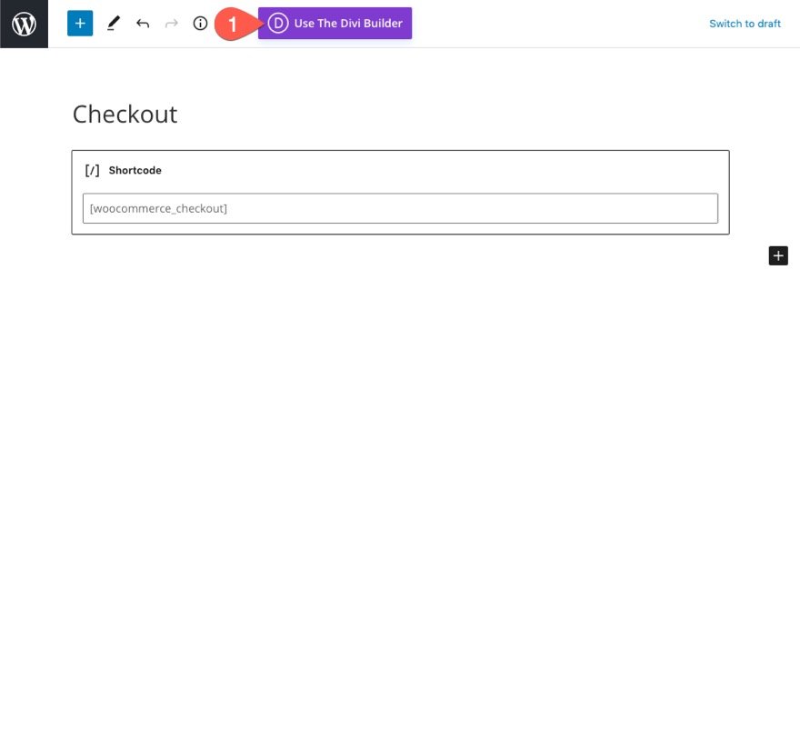 plantilla de página de pago de woocommerce para Divi