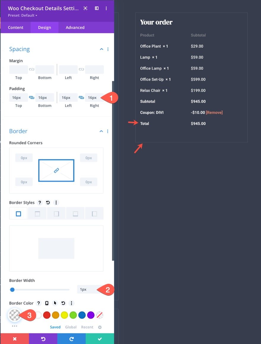 plantilla de página de pago de woocommerce para Divi
