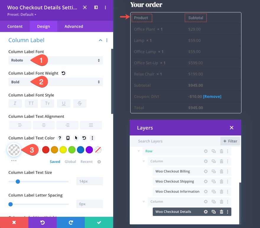 plantilla de página de pago de woocommerce para Divi