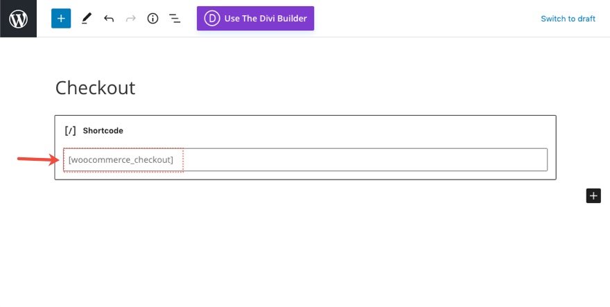 plantilla de página de pago de woocommerce para Divi