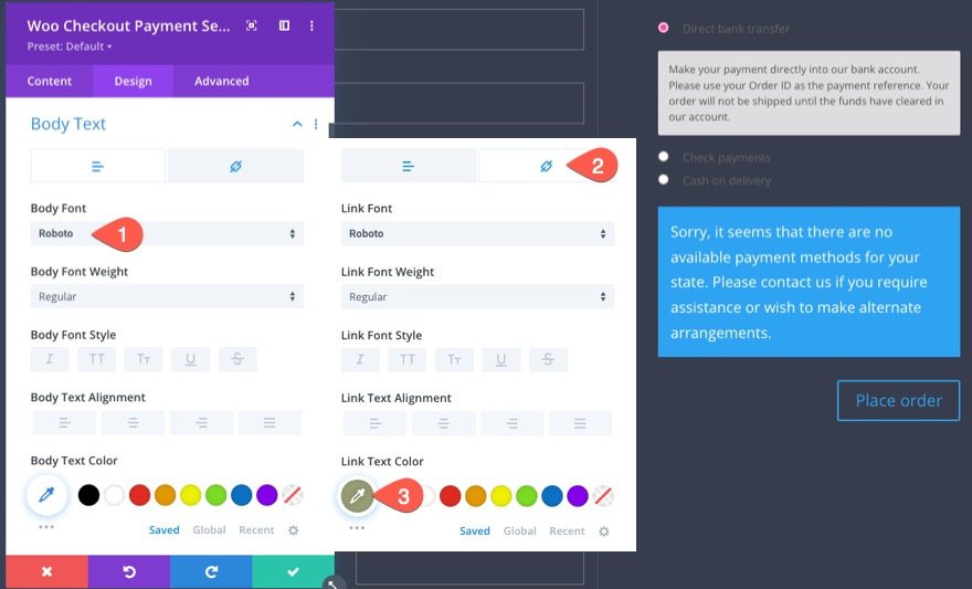 plantilla de página de pago de woocommerce para Divi