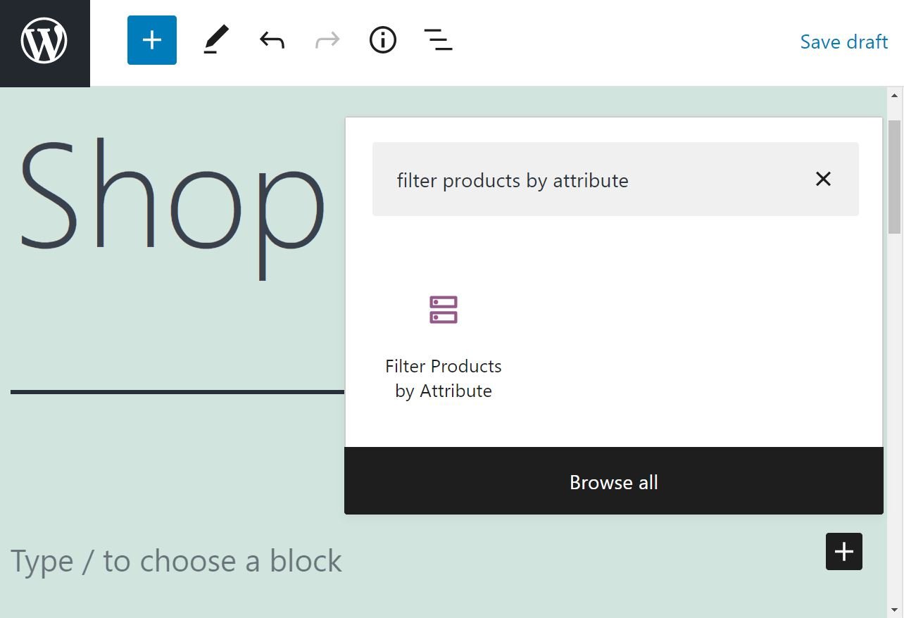 Agregar el bloque Filtrar productos por atributo