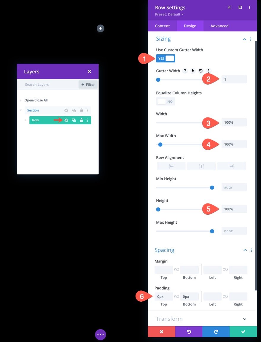 fondo de la sección de iconos animados de desplazamiento divi