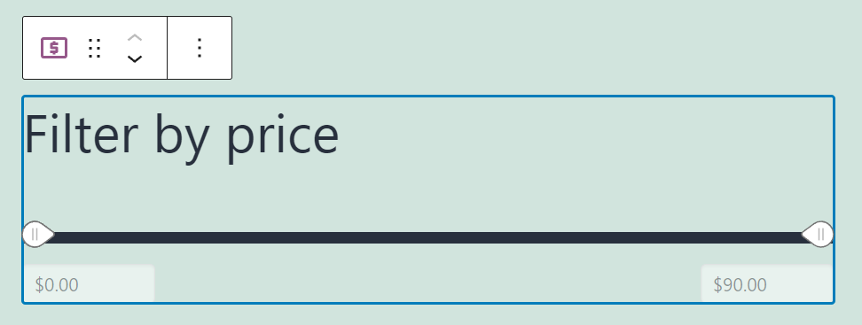 Le bloc Filtrer par prix dans WooCommerce