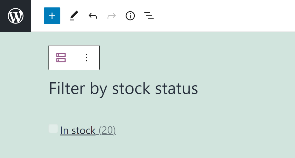 Filtruj według stanu zapasów w WordPress.