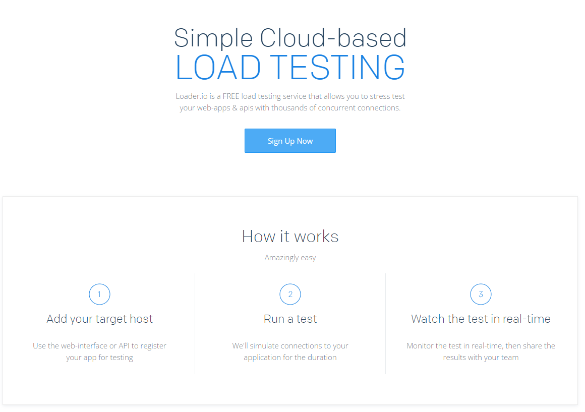 الصفحة الرئيسية Loader.io