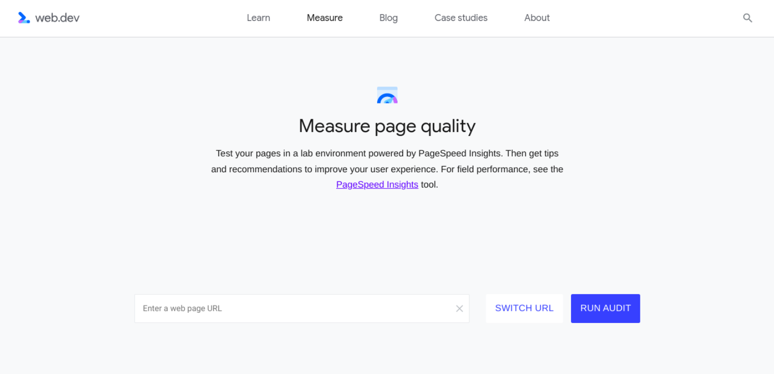 موقع الويب web.dev.