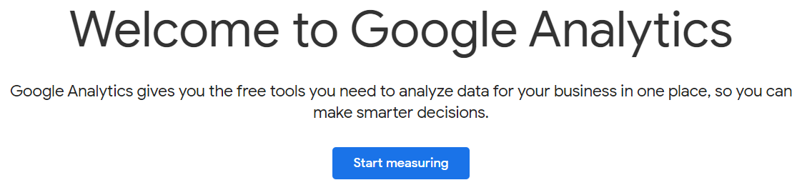 La home page di Google Analytics.