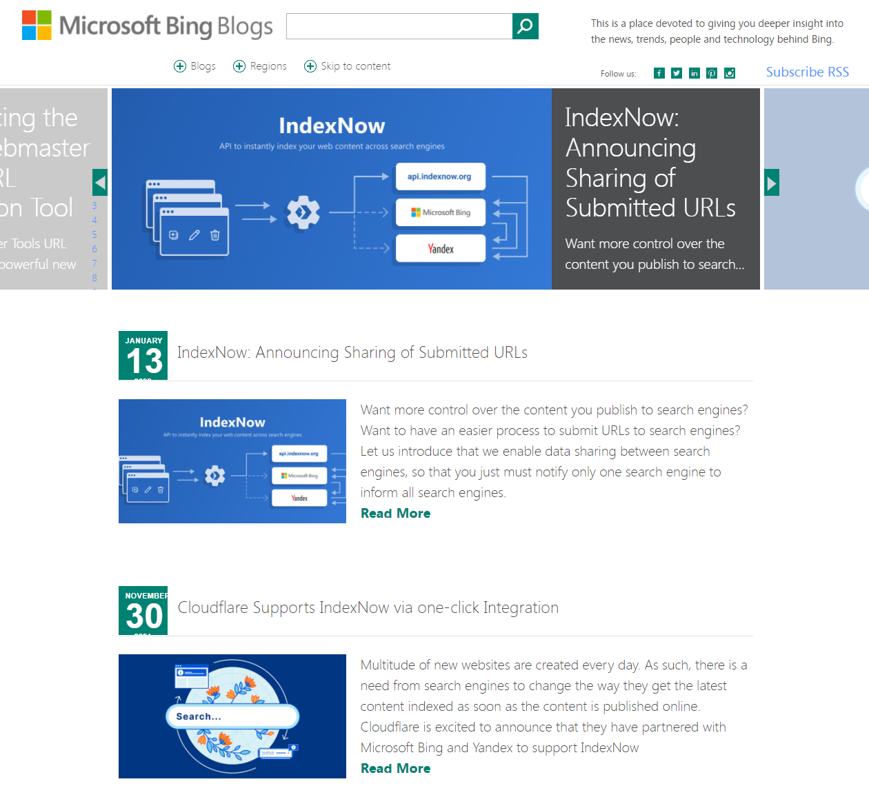 Bing 웹마스터 블로그