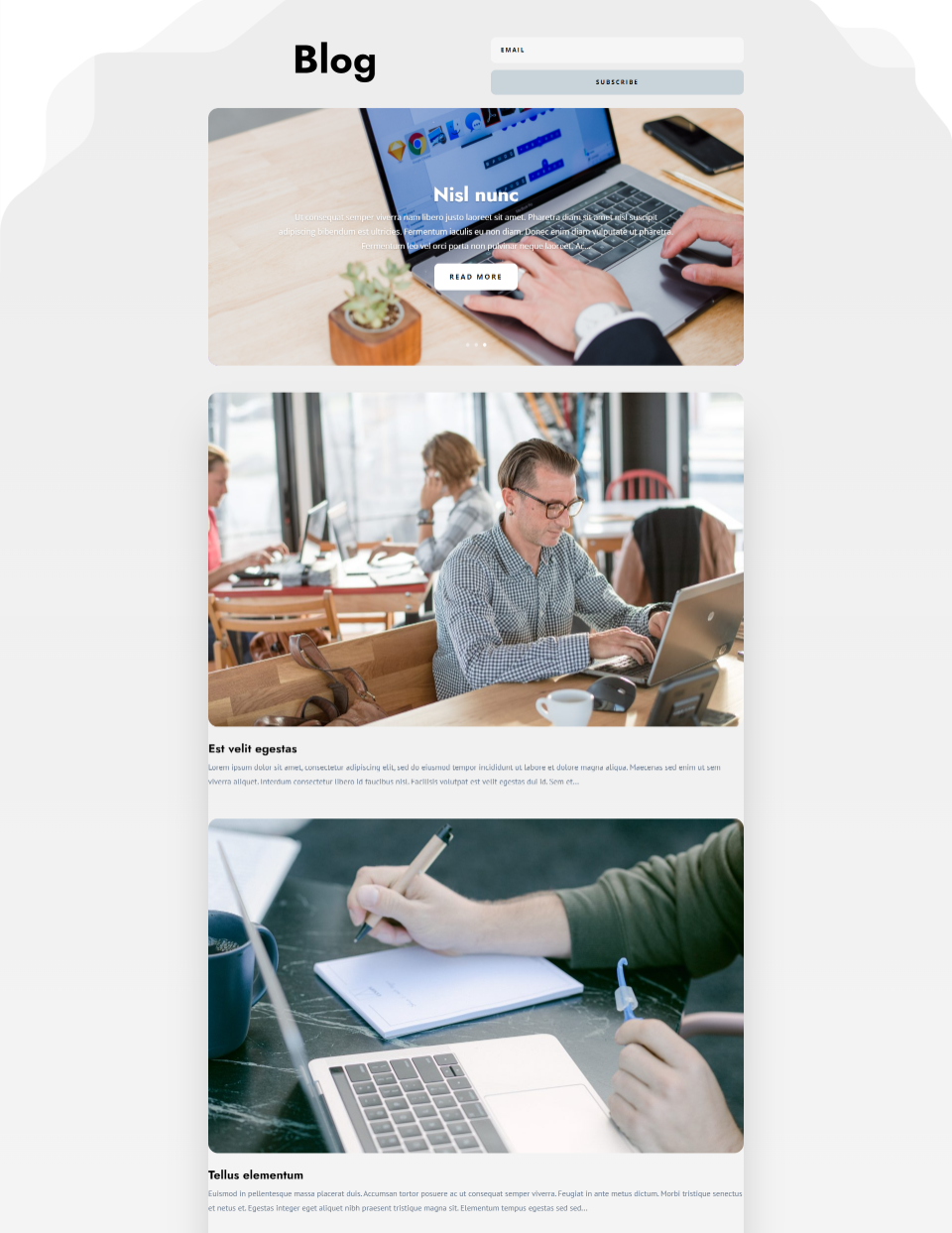 Layout de largura total do módulo Divi Blog