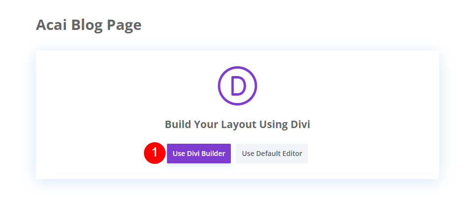 切換到 Divi Builder