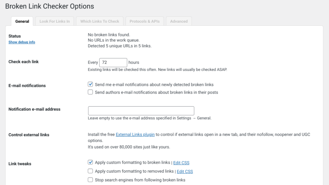 Broken Link Checker 插件可以帮助您进行白帽 SEO。