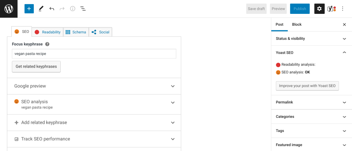 WordPress 中的 Yoast SEO 模块。