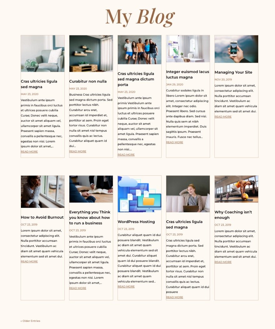 Ändern Sie die Anzahl der Spalten für das Divi-Blog-Modul mit CSS Grid