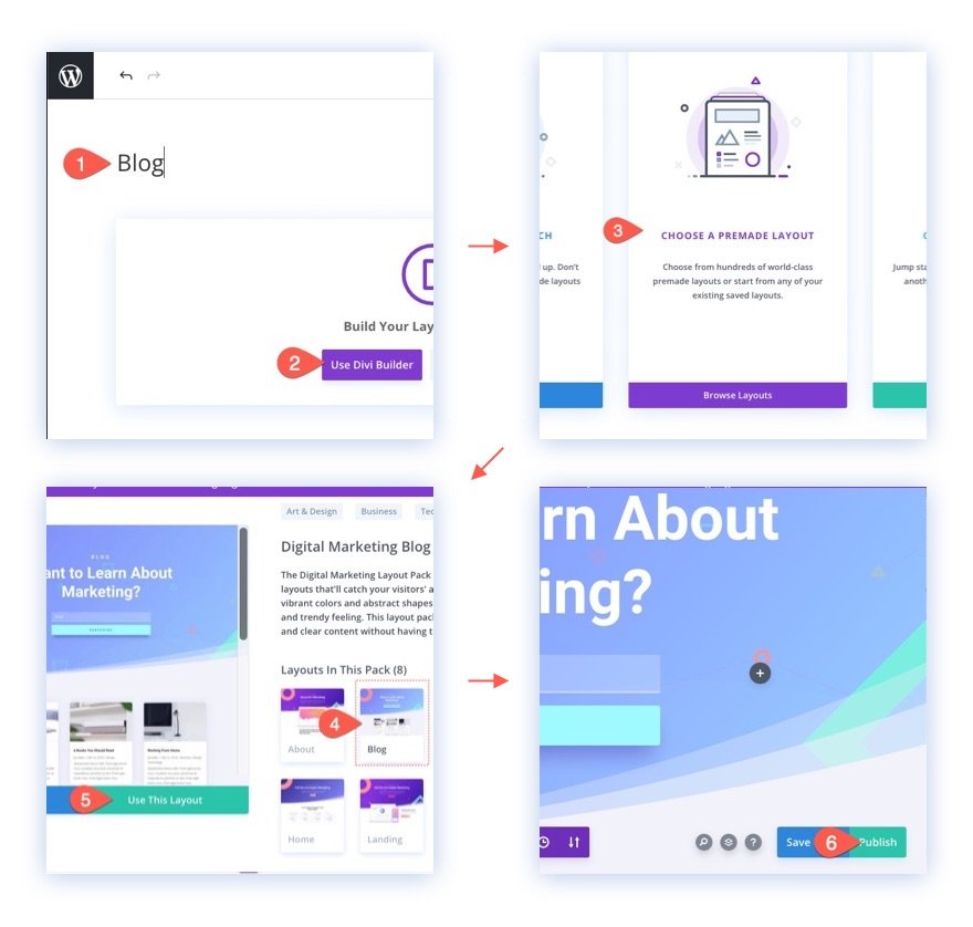cara menggunakan paket tata letak premade di situs web divi Anda