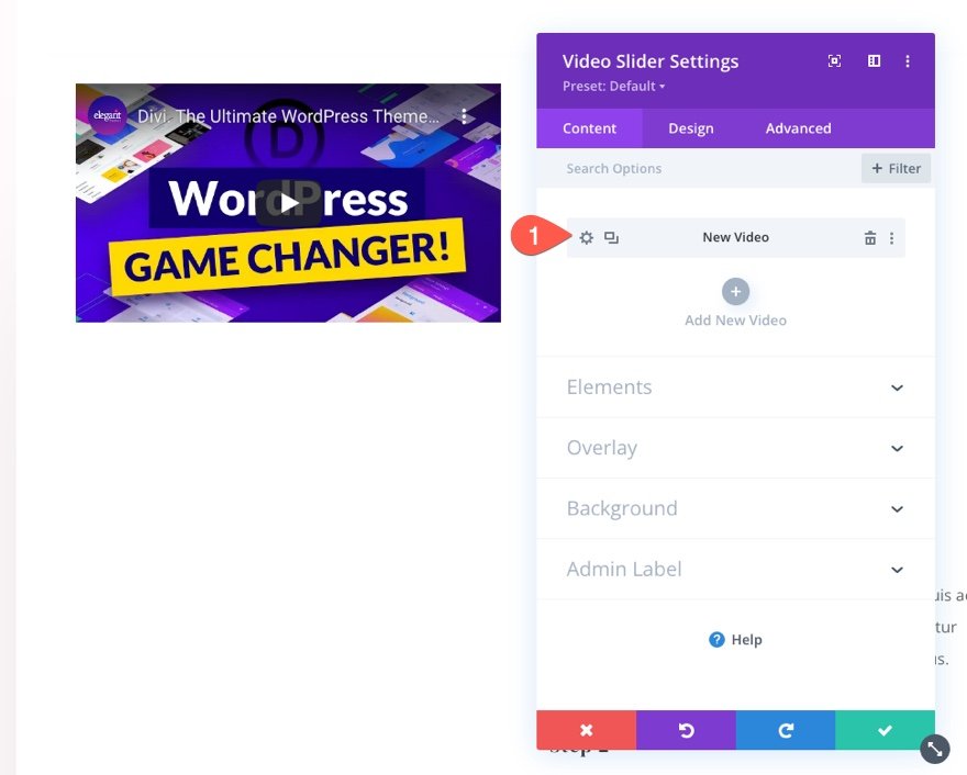 divi 粘性视频滑块