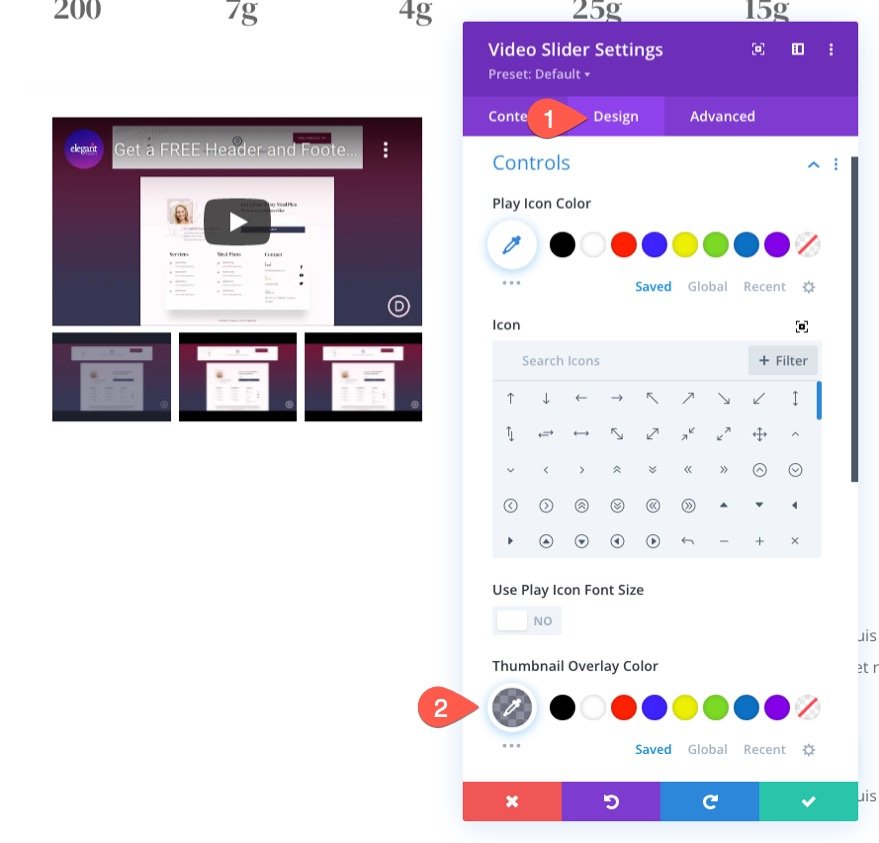 divi 粘性视频滑块