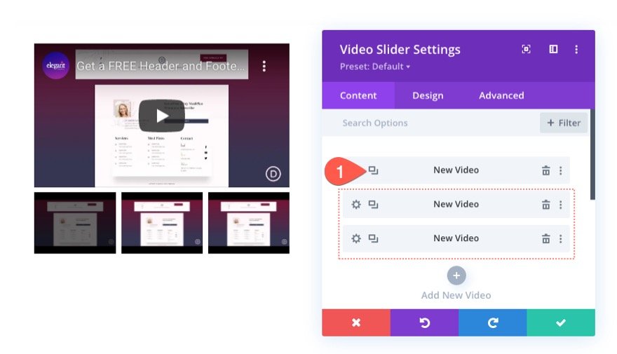 divi 粘性视频滑块