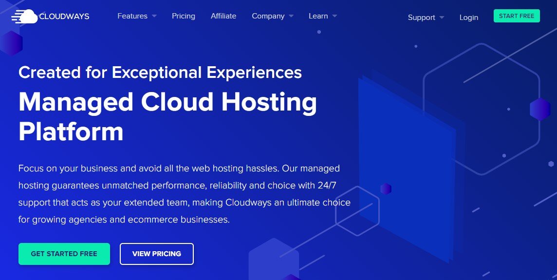 Домашняя страница Cloudways