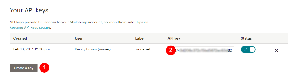 MailChimp Divi ตั้งค่าตัวอย่างบัญชีอีเมล