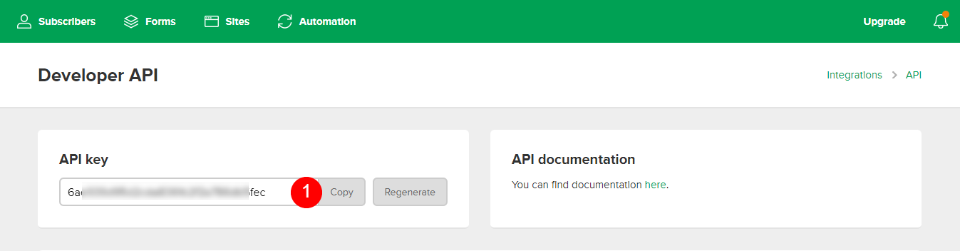 MailerLite Divi ตั้งค่าตัวอย่างบัญชีอีเมล