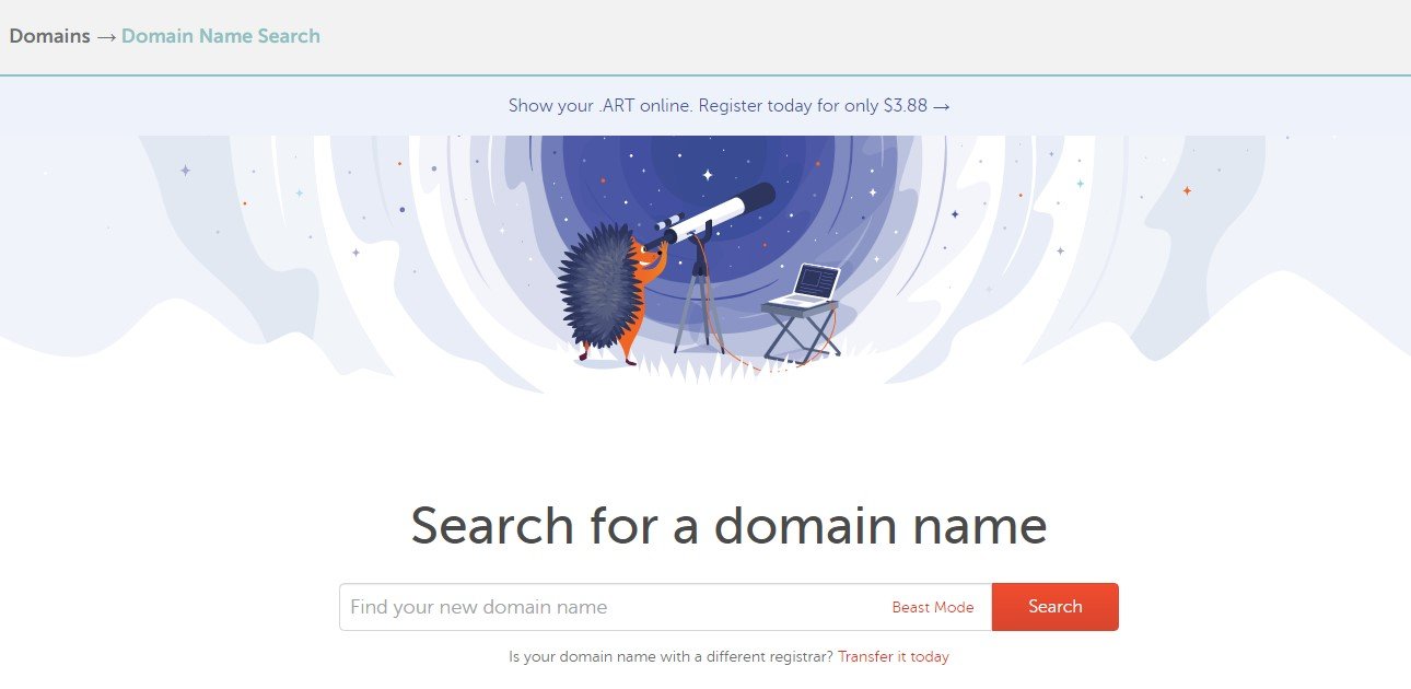 หน้าแรกของ Namecheap