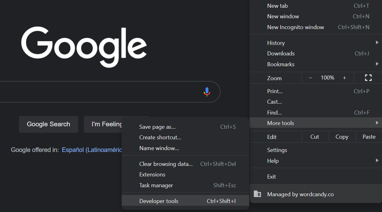 Outils de développement Google
