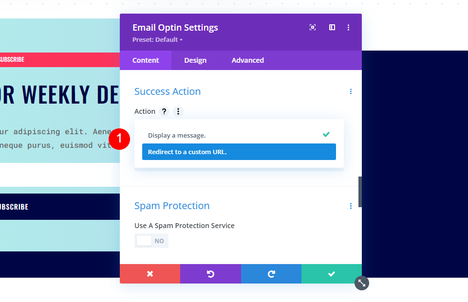 URL de redirection vers une URL personnalisée