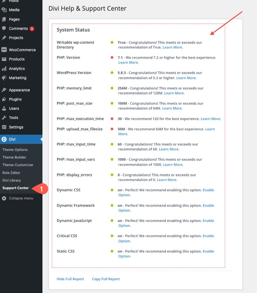 requisiti di hosting divi