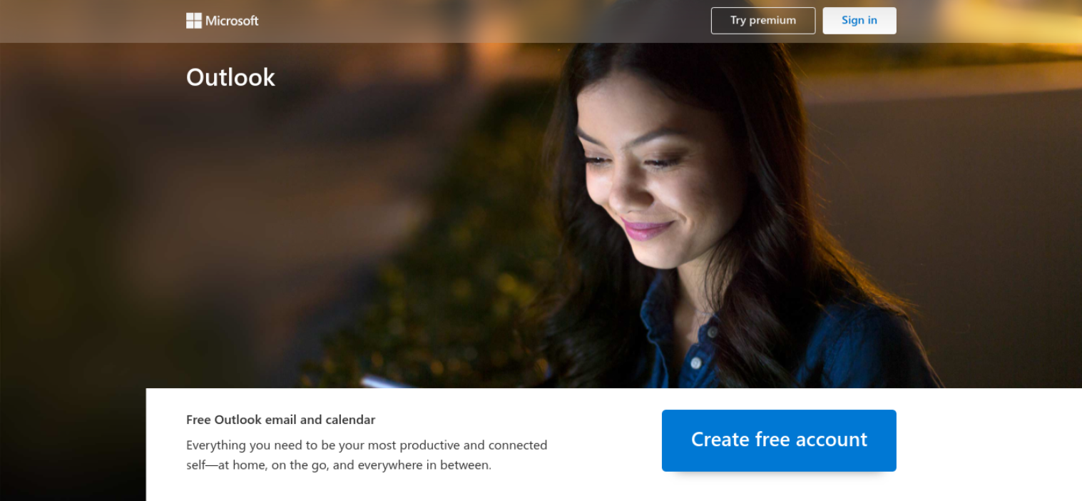 เว็บไซต์ Microsoft Outlook