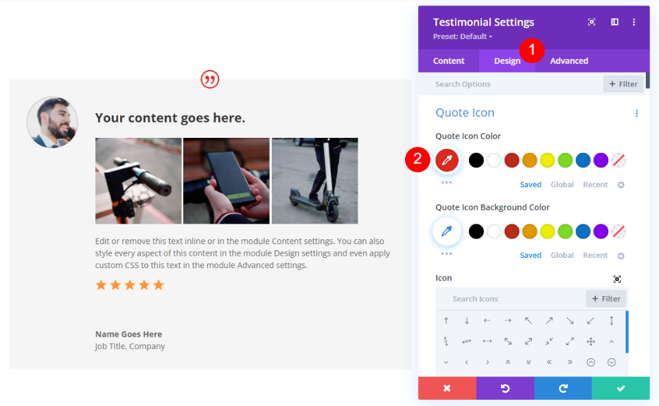خيار التصميم الأبيض لوحدة شهادة Divi