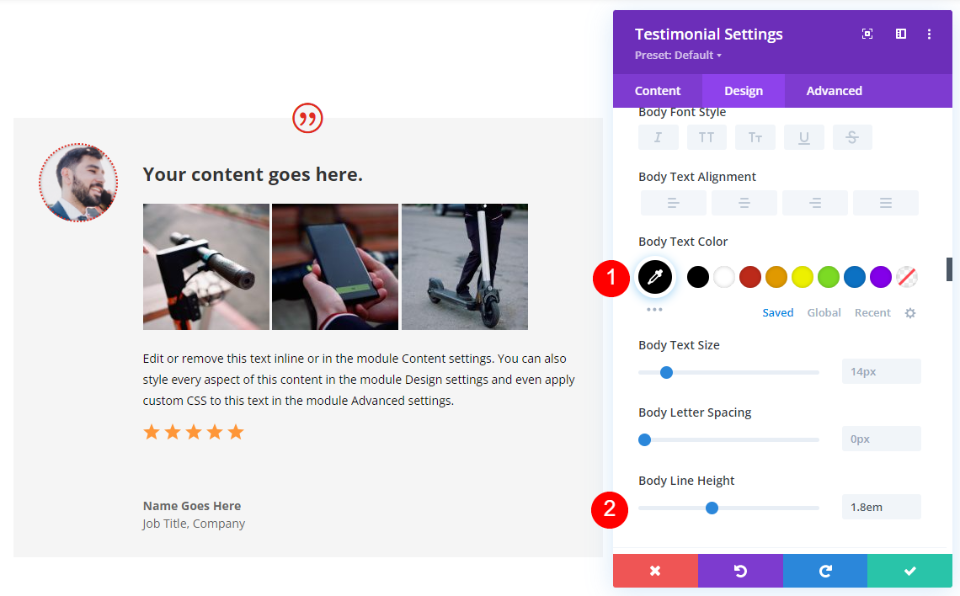 خيار التصميم الأبيض لوحدة شهادة Divi