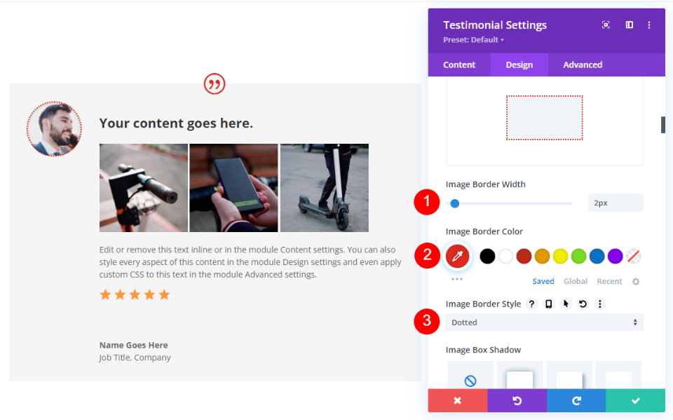 خيار التصميم الأبيض لوحدة شهادة Divi