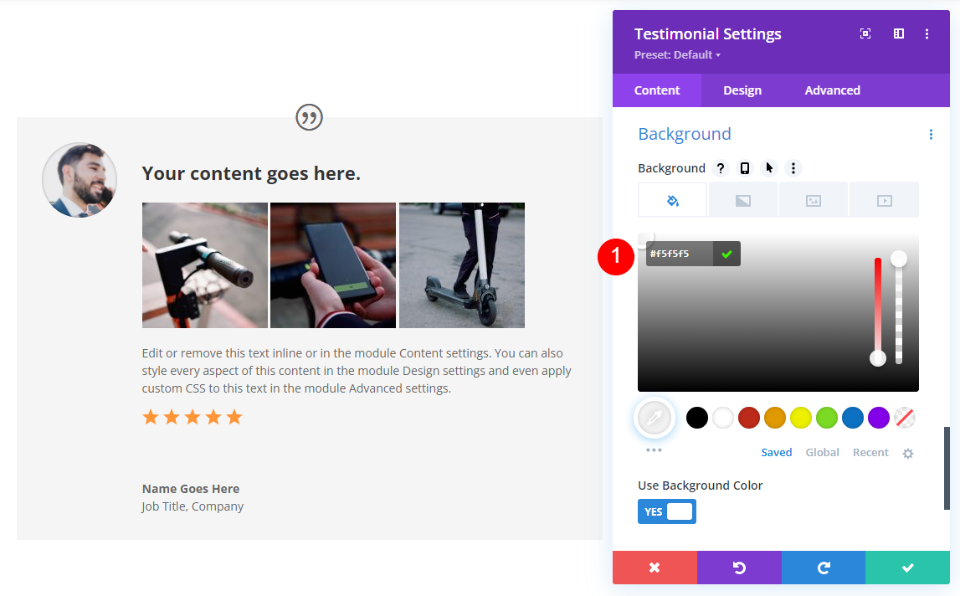 خيار التصميم الأبيض لوحدة شهادة Divi