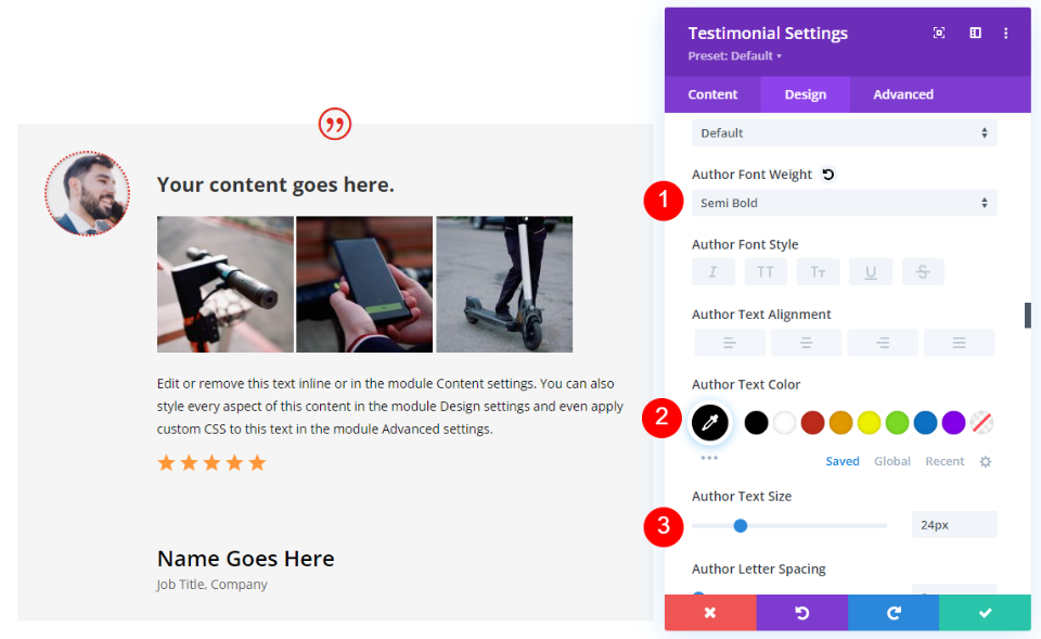 خيار التصميم الأبيض لوحدة شهادة Divi