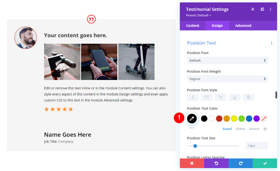 خيار التصميم الأبيض لوحدة شهادة Divi